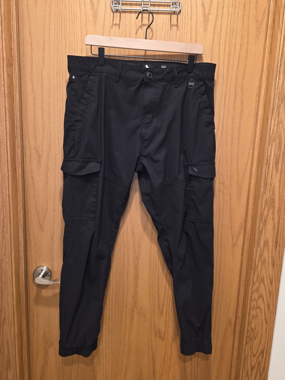 Men's Black Stone Falcon Slim Fit Cargo Pants with Utility Pockets